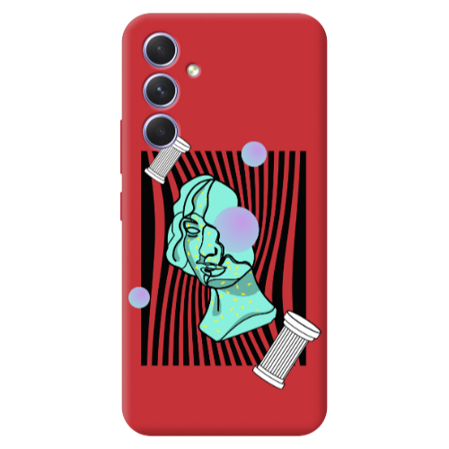 Samsung A54 Columns Red Colored Silicone TPU Θήκη