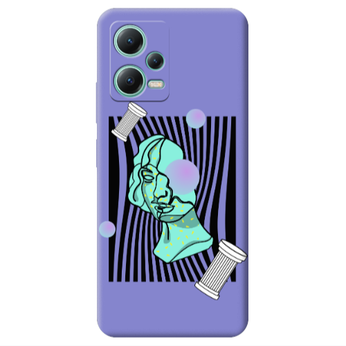 Xiaomi Redmi Note 12 Pro 5G Columns Purple Colored Silicone TPU Θήκη