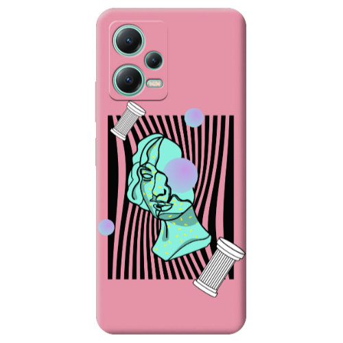 Xiaomi Redmi Note 12 Pro 5G Columns Pink Colored Silicone TPU Θήκη