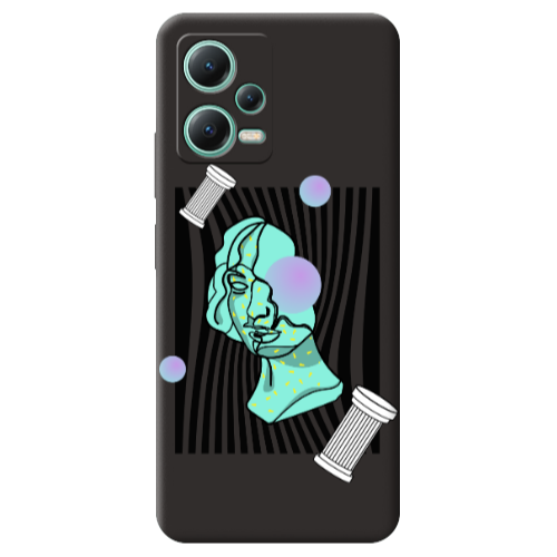 Xiaomi Redmi Note 12 Pro 5G Columns Black Colored Silicone TPU Θήκη