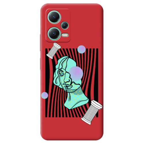 Xiaomi Redmi Note 12 Pro 5G Columns Red Colored Silicone TPU Θήκη