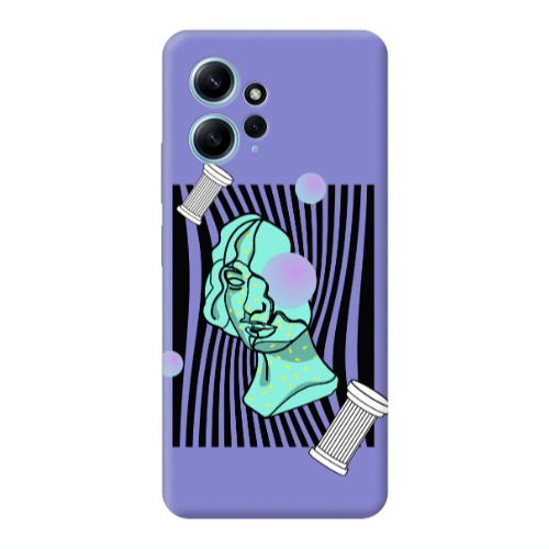 Xiaomi Redmi Note 12 4G Columns Purple Colored Silicone TPU Θήκη