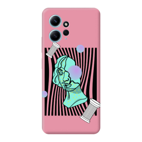 Xiaomi Redmi Note 12 4G Columns Pink Colored Silicone TPU Θήκη