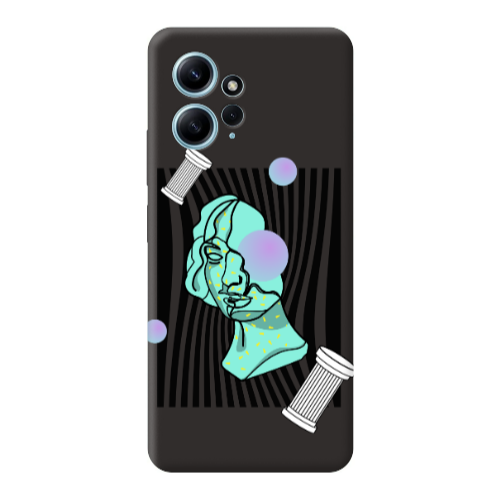 Xiaomi Redmi Note 12 4G Columns Black Colored Silicone TPU Θήκη