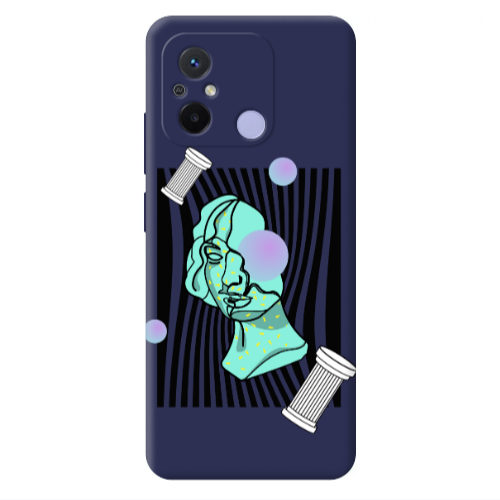 Xiaomi Redmi 12C Columns Dark blue Colored Silicone TPU Θήκη