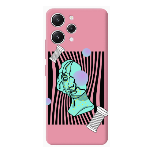 Xiaomi Redmi 12 Columns Pink Colored Silicone TPU Θήκη