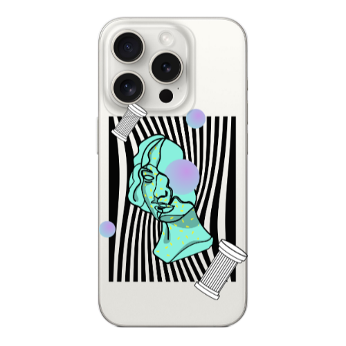 Apple iPhone 15 Pro Max Columns Transparent Silicone TPU Θήκη