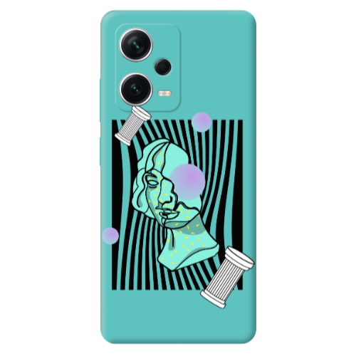 Xiaomi Poco X5 Columns Turquoise Colored Silicone TPU Θήκη