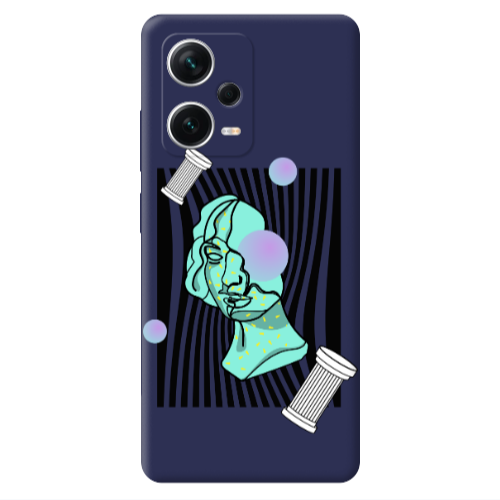 Xiaomi Poco X5 Columns Dark blue Colored Silicone TPU Θήκη