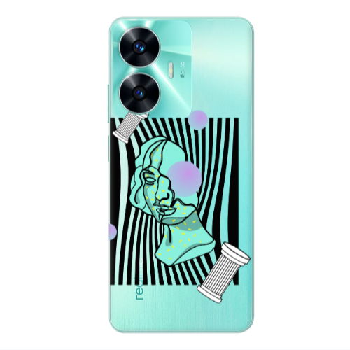 Realme C55 Columns Transparent Silicone TPU Θήκη