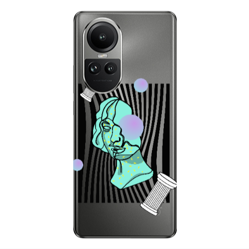 Oppo Reno10 5G Columns Transparent Silicone TPU Θήκη