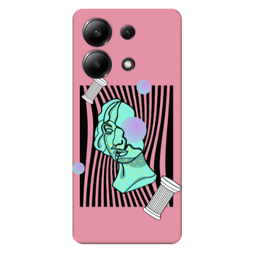 Xiaomi Redmi Note 13 4G Columns Pink Colored Silicone TPU Θήκη