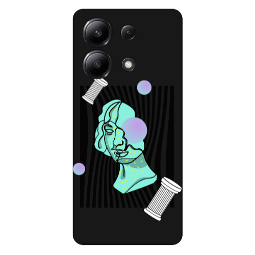Xiaomi Redmi Note 13 4G Columns Black Colored Silicone TPU Θήκη