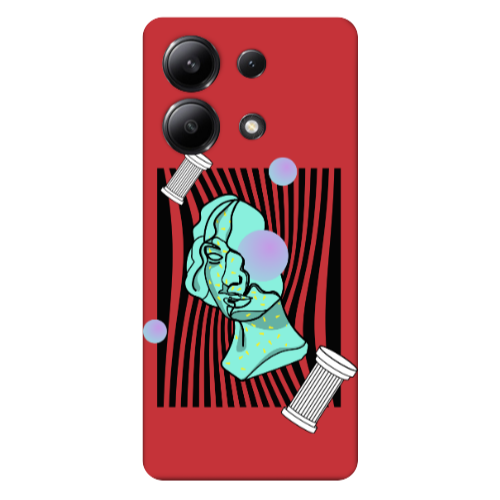 Xiaomi Redmi Note 13 4G Columns Red Colored Silicone TPU Θήκη