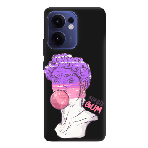Oppo Reno 13 F Pin Bubble Black Colored Silicone TPU Θήκη