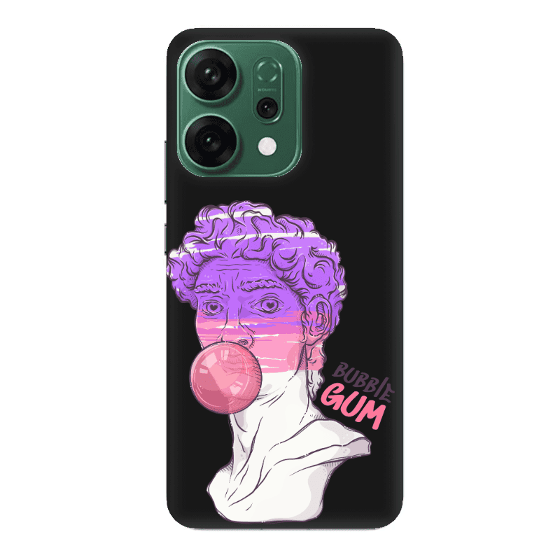 Oppo RENO 14 Pin Bubble Black Colored Silicone TPU Θήκη