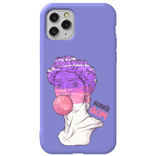 Apple iPhone 11 Pro Pin Bubble Purple Colored Silicone TPU Θήκη