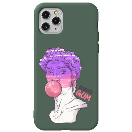 Apple iPhone 11 Pro Pin Bubble Dark Green Colored Silicone TPU Θήκη