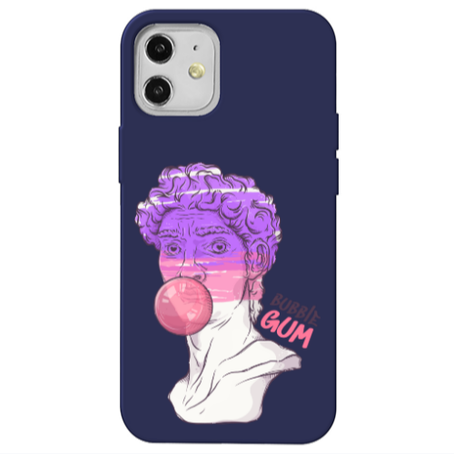 Apple iPhone 12 Pin Bubble Dark blue Colored Silicone TPU Θήκη