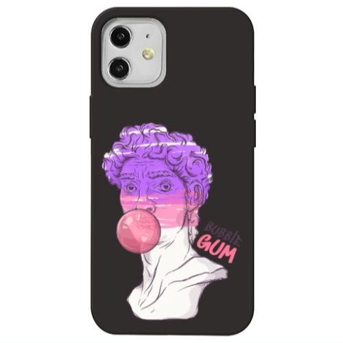 Apple iPhone 12 Pin Bubble Black Colored Silicone TPU Θήκη