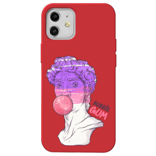 Apple iPhone 12 Pin Bubble Red Colored Silicone TPU Θήκη