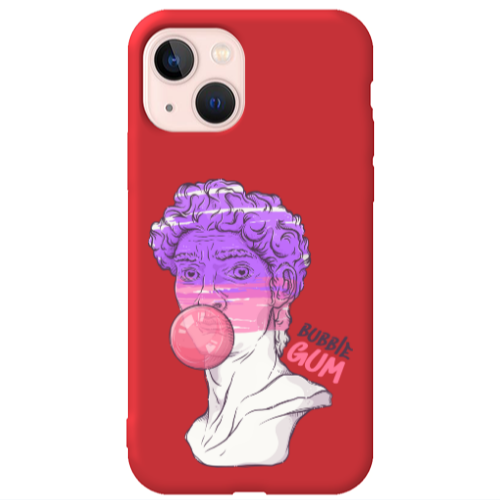 Apple iPhone 13 Pin Bubble Red Colored Silicone TPU Θήκη