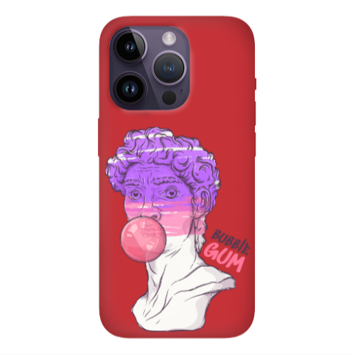 Apple iPhone 14 Pro  Pin Bubble Red Colored Silicone TPU Θήκη