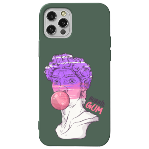 Apple iPhone 13 Pro Pin Bubble Dark Green Colored Silicone TPU Θήκη