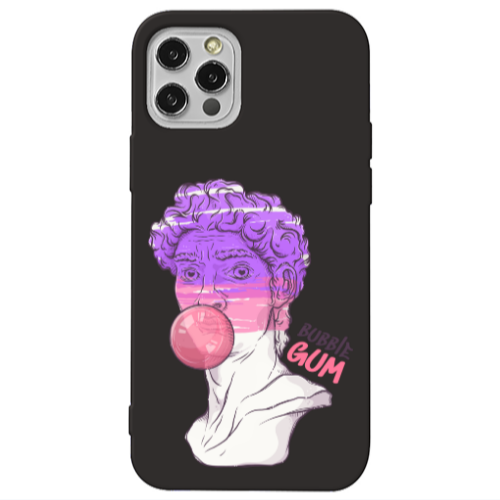 Apple iPhone 12 Pro Pin Bubble Black Colored Silicone TPU Θήκη