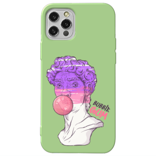 Apple iPhone 12 Pro Pin Bubble Light Green Colored Silicone TPU Θήκη