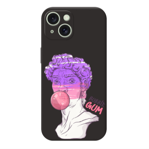 Apple iPhone 15 Pin Bubble Black Colored Silicone TPU Θήκη