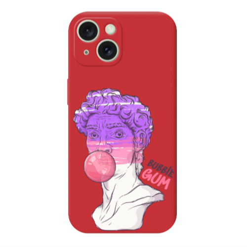 Apple iPhone 15 Pin Bubble Red Colored Silicone TPU Θήκη