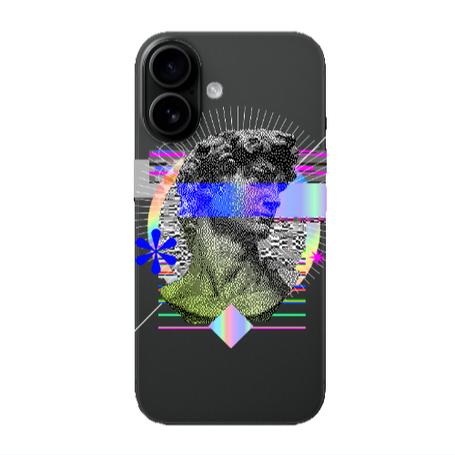Apple Iphone 16 plus Statue pixels Transparent Silicone TPU Θήκη