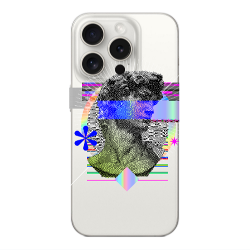 Apple Iphone 16 Pro Max Statue pixels Transparent Silicone TPU Θήκη
