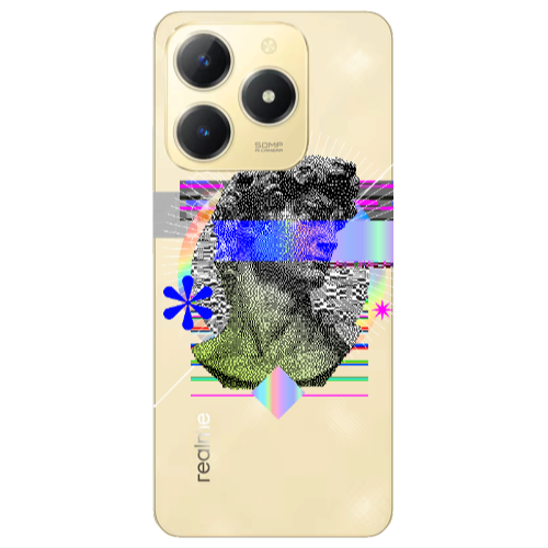 Realme C61 Statue pixels Transparent Silicone TPU Θήκη
