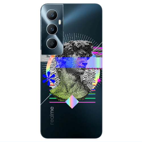Realme C65 Statue pixels Transparent Silicone TPU Θήκη