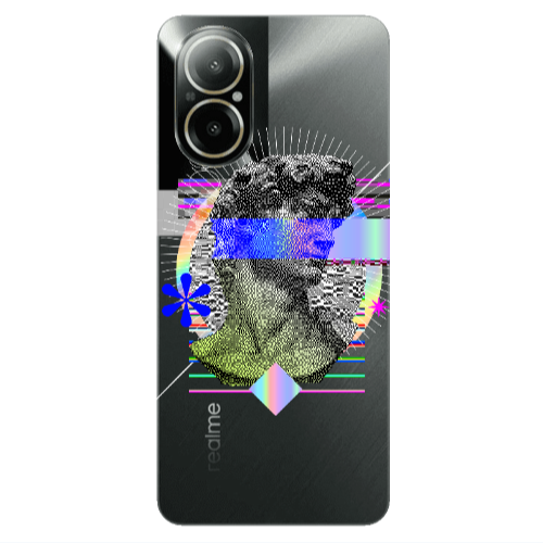 Realme C67 Statue pixels Transparent Silicone TPU Θήκη