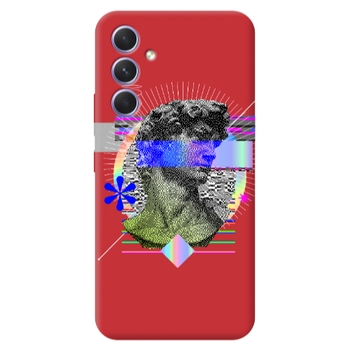 Samsung A36 Statue pixels Red Colored Silicone TPU Θήκη