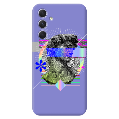 Samsung A56 Statue pixels Purple Colored Silicone TPU Θήκη