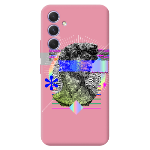 Samsung A56 Statue pixels Pink Colored Silicone TPU Θήκη