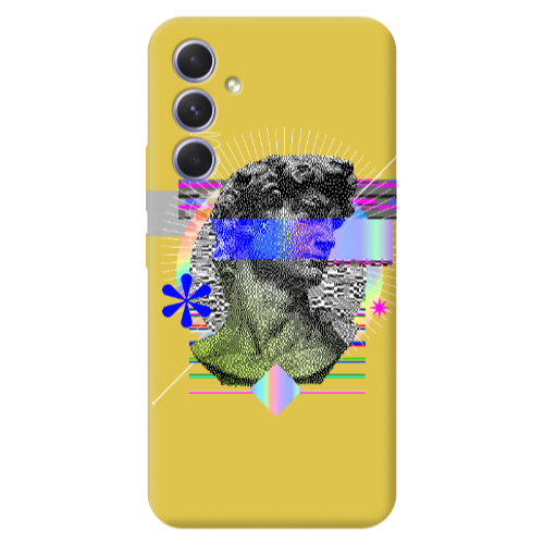 Samsung A56 Statue pixels Yellow Colored Silicone TPU Θήκη