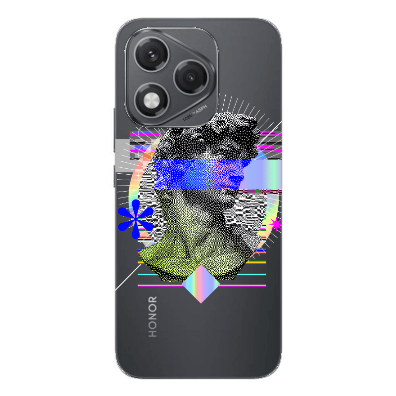 Honor 400 Lite Statue pixels Transparent Silicone TPU Θήκη