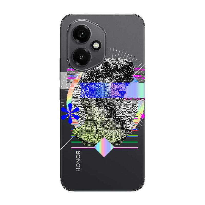 Honor Magic 400 Statue pixels Transparent Silicone TPU Θήκη