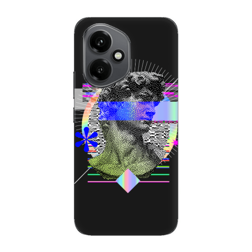 Honor Magic 400 Statue pixels Black Colored Silicone TPU Θήκη
