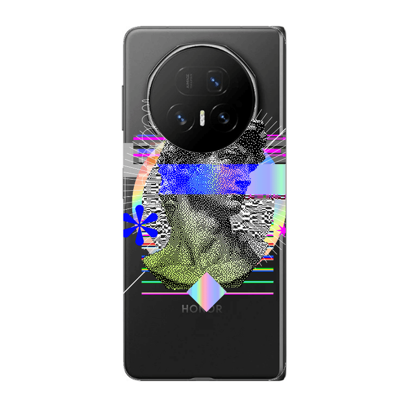 Honor Magic V5 Statue pixels Transparent Silicone TPU Θήκη