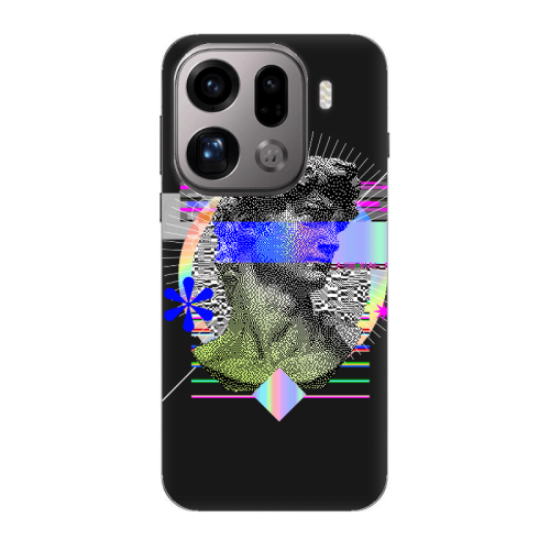 Oppo Find X9 Pro Statue pixels Black Colored Silicone TPU Θήκη