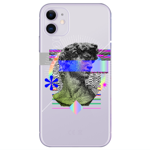 Apple iPhone 11  Statue pixels Transparent Silicone TPU Θήκη
