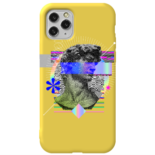 Apple iPhone 11 Pro Statue pixels Yellow Colored Silicone TPU Θήκη