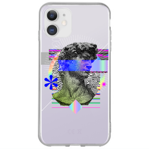 Apple iPhone 12 Statue pixels Transparent Silicone TPU Θήκη