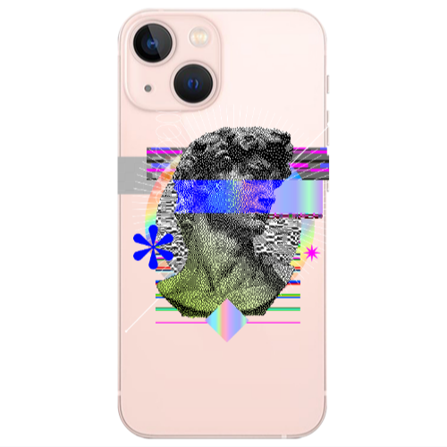 Apple iPhone 13 Statue pixels Transparent Silicone TPU Θήκη